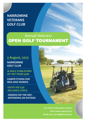 Narromine Annual Veterans OPEN GOLF Tournament